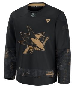 Alternative view of San Jose Sharks  2024 Military Appreciation Practice Jersey - Black