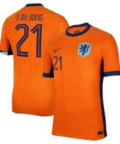 Frenkie de Jong Netherlands National Team Nike 2024 Home Authentic Jersey - Orange