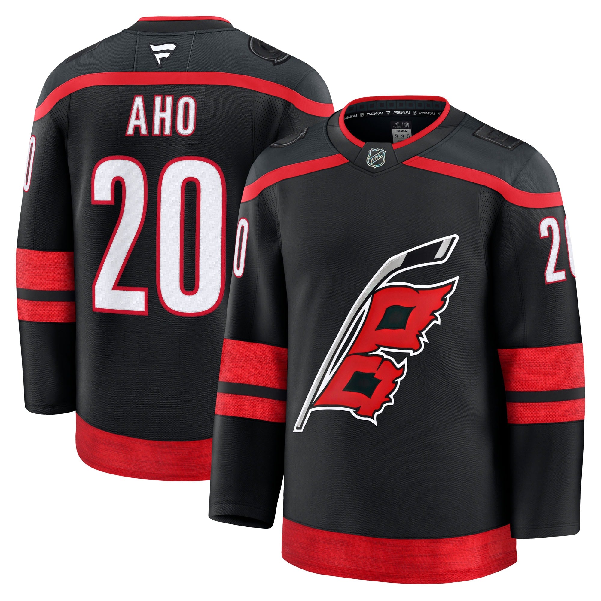 Sebastian Aho Carolina Hurricanes Alternate Premium Jersey - Red/Black/White - Image 10
