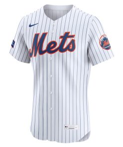 Alternative view of New York Mets Nike Home Sponsor Patch Elite Jersey - White