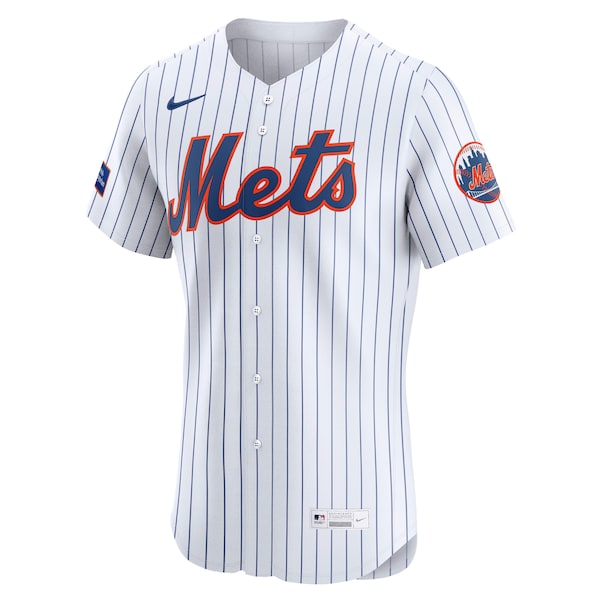 New York Mets Nike Home Sponsor Patch Elite Jersey - White - Image 2