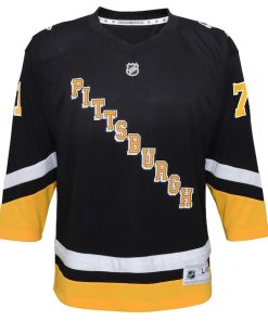 Alternative view of Evgeni Malkin Pittsburgh Penguins Youth 2021/22 Alternate Replica Player Jersey - Black