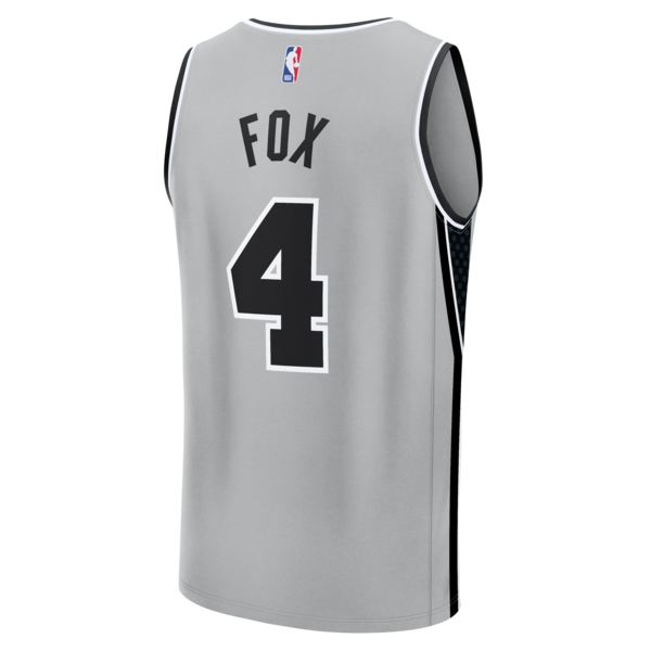 De'Aaron Fox San Antonio Spurs Fast Break Jersey - Statement Edition - Silver - Image 3