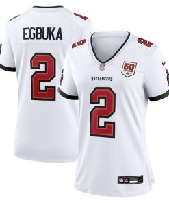Alternative view of Emeka Egbuka  Tampa Bay Buccaneers Nike Women's 50th Season Game Jersey - White/Red