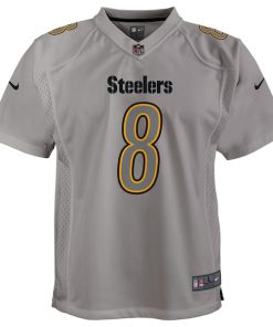 Alternative view of Kenny Pickett Pittsburgh Steelers Nike Youth Atmosphere Game Jersey - Gray