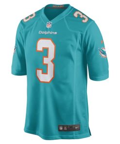Alternative view of Myles Gaskin Miami Dolphins Nike Game Player Jersey - Aqua