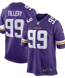 Alternative view of Jerry Tillery Minnesota Vikings Nike  Game Jersey -  Purple