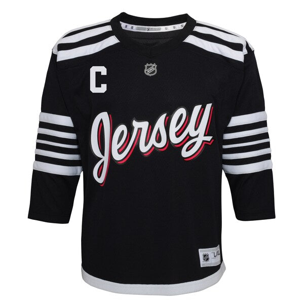 Nico Hischier New Jersey Devils 2021/22 Alternate Replica Player Jersey - Black - Image 2