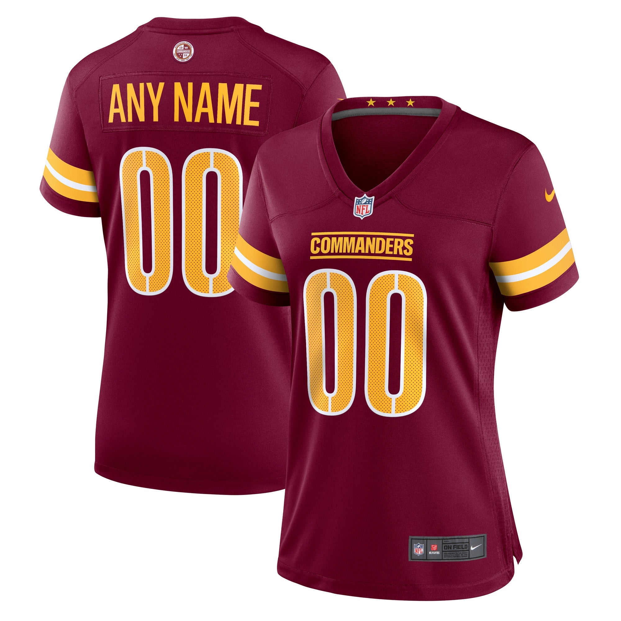 Women's Nike Washington Commanders Super Bowl Era Custom Game Jersey - White/Burgundy - Image 6