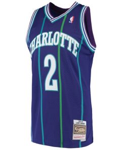Alternative view of Larry Johnson Charlotte Hornets 1994/95 Hardwood Classics Swingman Jersey - Purple
