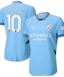 Jack Grealish Manchester City Puma 2024/25 Home Authentic Player Jersey - Light Blue