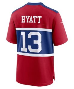 Alternative view of Jalin Hyatt New York Giants Nike Youth Alternate Player Game Jersey - Century Red