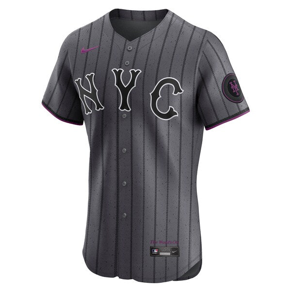 Francisco Lindor New York Mets Nike City Connect Elite Jersey - Gray - Image 2