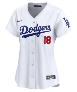 Alternative view of Yoshinobu Yamamoto Los Angeles Dodgers Nike Women's Home Limited Player Jersey - White