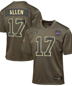 Josh Allen Buffalo Bills Nike Youth 2025 Salute to Service Game Jersey - Olive