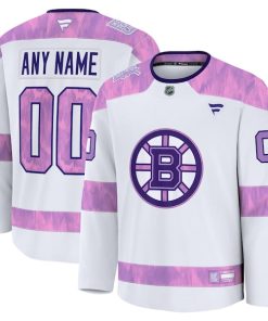 Boston Bruins  2024 Hockey Fights Cancer Custom Practice Jersey - White