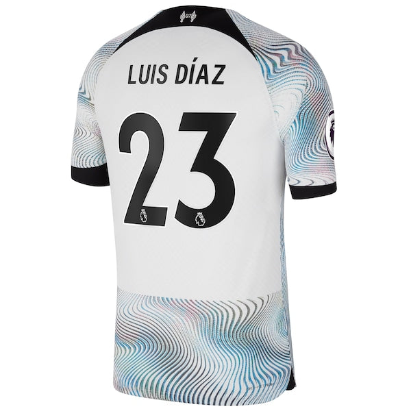 Luis Diaz Liverpool Nike 2022/23 Away Vapor Match Authentic Player Jersey - White - Image 3