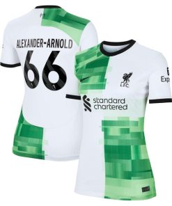 Alternative view of Trent Alexander-Arnold Liverpool Nike Women's 2023/24 Away Replica Player Jersey - White/Red