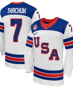 Brady Tkachuk USA Hockey Nike 2026 Away Replica Jersey - White