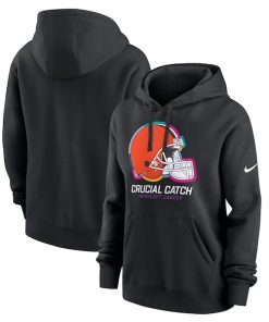 Cleveland Browns Nike Women's 2024 NFL Crucial Catch Club Pullover Hoodie - Black