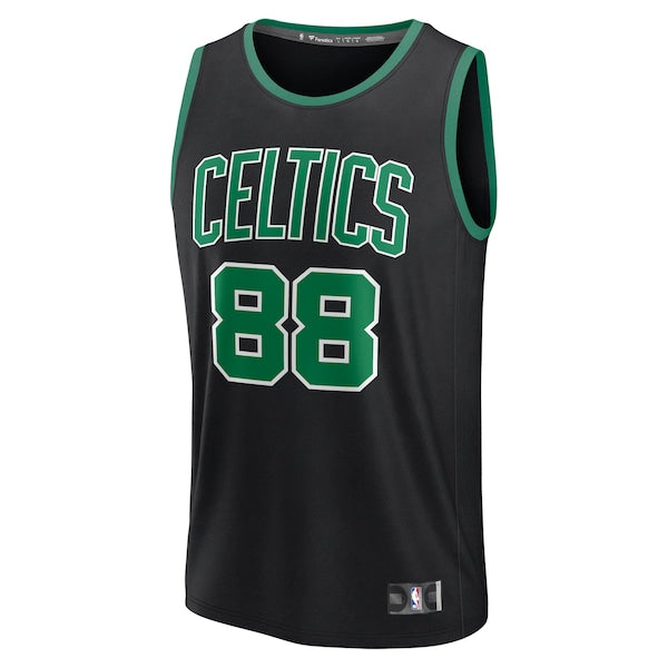 Neemias Queta Boston Celtics Fast Break Replica Player Jersey - Statement Edition - Black - Image 2