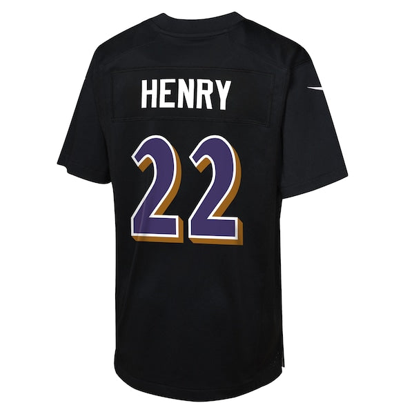 Derrick Henry Baltimore Ravens Nike Youth Fashion Game Jersey - Carbon Black - Image 3