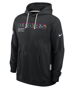Alternative view of Chicago Bears Nike 2025 NFL Crucial Catch Sideline Standard Issue Dri-FIT Hoodie - Black