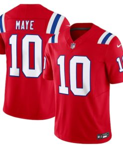 Drake Maye New England Patriots Nike Alternate  Vapor F.U.S.E. Limited Jersey - Red/White/Navy