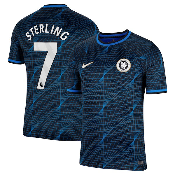 Raheem Sterling Chelsea Nike 2023/24 Away Stadium Replica Player Jersey - Navy/Blue/Mint - Image 2