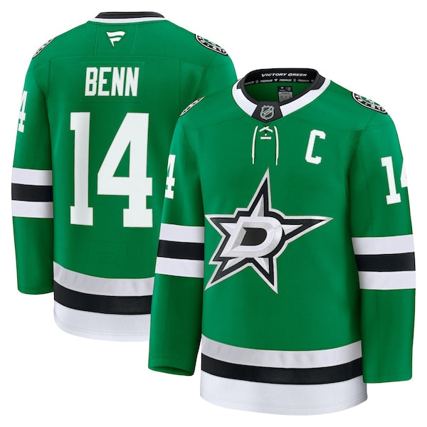 Jamie Benn Dallas Stars Home Premium Jersey - Kelly Green/Black