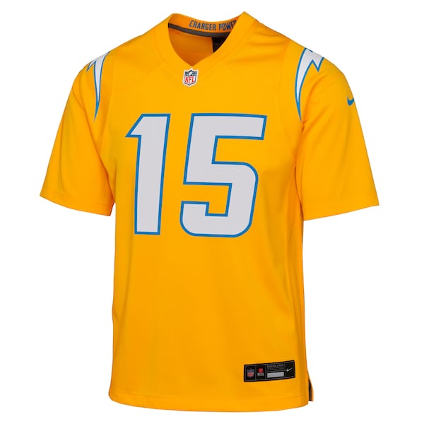 Ladd McConkey Los Angeles Chargers Nike Youth Alternate Charger Power Game Player Jersey - Gold/Navy - Image 3