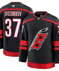 Alternative view of Andrei Svechnikov Carolina Hurricanes  Home Premium Jersey - Black/White