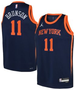 Jalen Brunson New York Knicks Jordan Brand Youth Swingman Jersey - Statement Edition - Navy