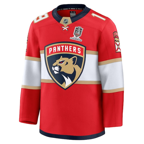Matthew Tkachuk Florida Panthers Home 2025 Stanley Cup Champions Premium Patched Jersey - Red - Image 2