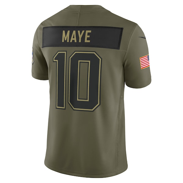 Drake Maye New England Patriots Nike 2025 Salute to Service Limited Jersey - Olive - Image 3