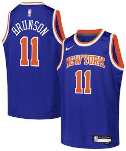 Jalen Brunson New York Knicks Nike Youth Swingman Jersey - Icon Edition - Blue