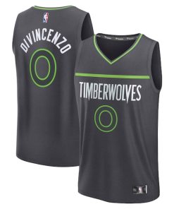 Donte DiVincenzo Minnesota Timberwolves  Fast Break Replica Player Jersey - Statement Edition - Charcoal