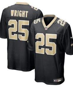 Rejzohn Wright New Orleans Saints Nike Team Game Jersey -  Black