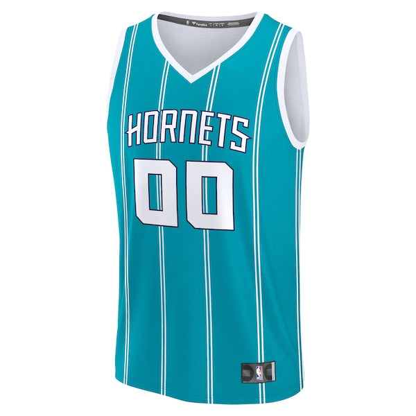 Charlotte Hornets Youth Fast Break Custom Replica Jersey - Teal - Icon Edition - Image 2