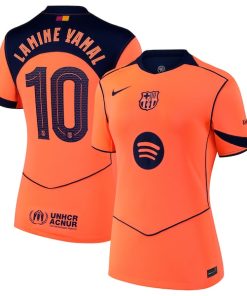 Lamine Yamal Barcelona Nike Women's 2025/26 Third Replica Player Jersey - Orange