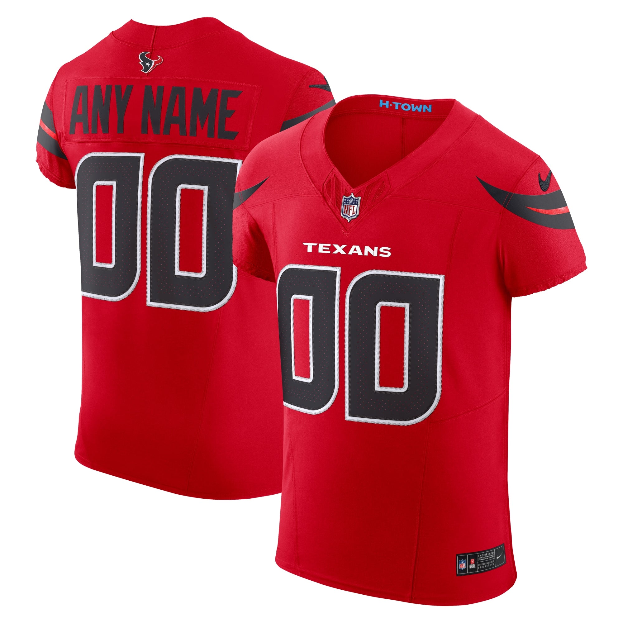 Houston Texans Nike Team Vapor F.U.S.E. Elite Custom Jersey - Navy/Red - Image 6