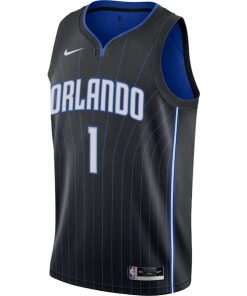 Alternative view of Jonathan Isaac Orlando Magic Nike Swingman Jersey - Black - Icon Edition