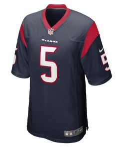 Alternative view of Jalen Pitre Houston Texans Nike Game Player Jersey - Navy
