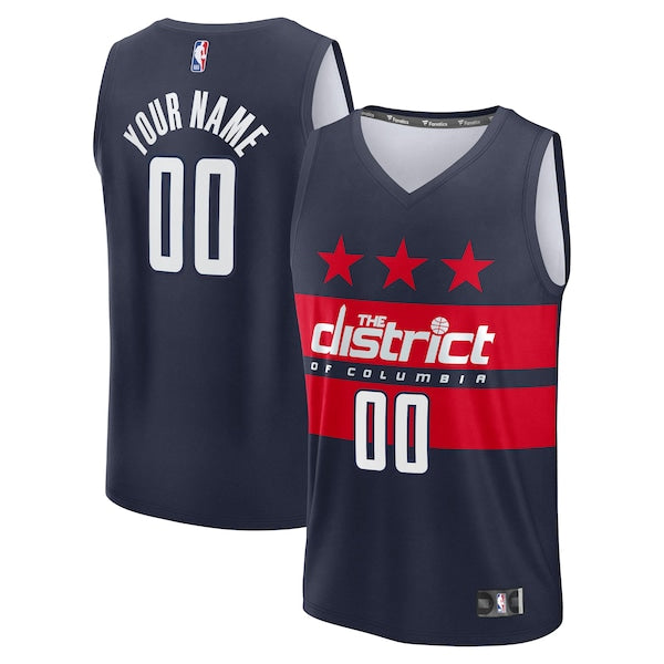 Washington Wizards Youth Fast Break Custom Replica Jersey - Navy - Statement Edition
