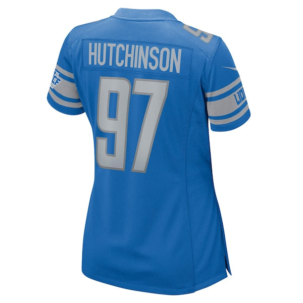 Aidan Hutchinson Detroit Lions Nike Women's Game Jersey - Blue/Silver - Image 4