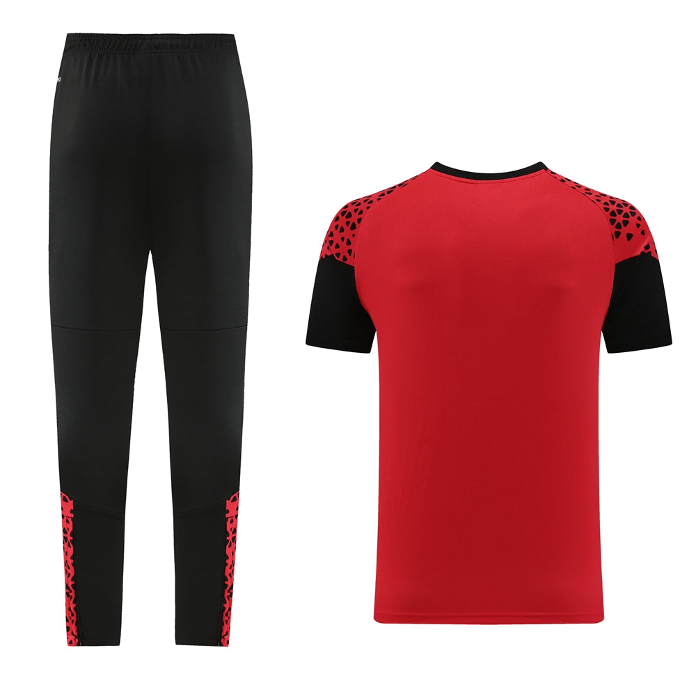 Puma Short Sleeve Training Jersey Set-PD02- Red/Black - Image 2