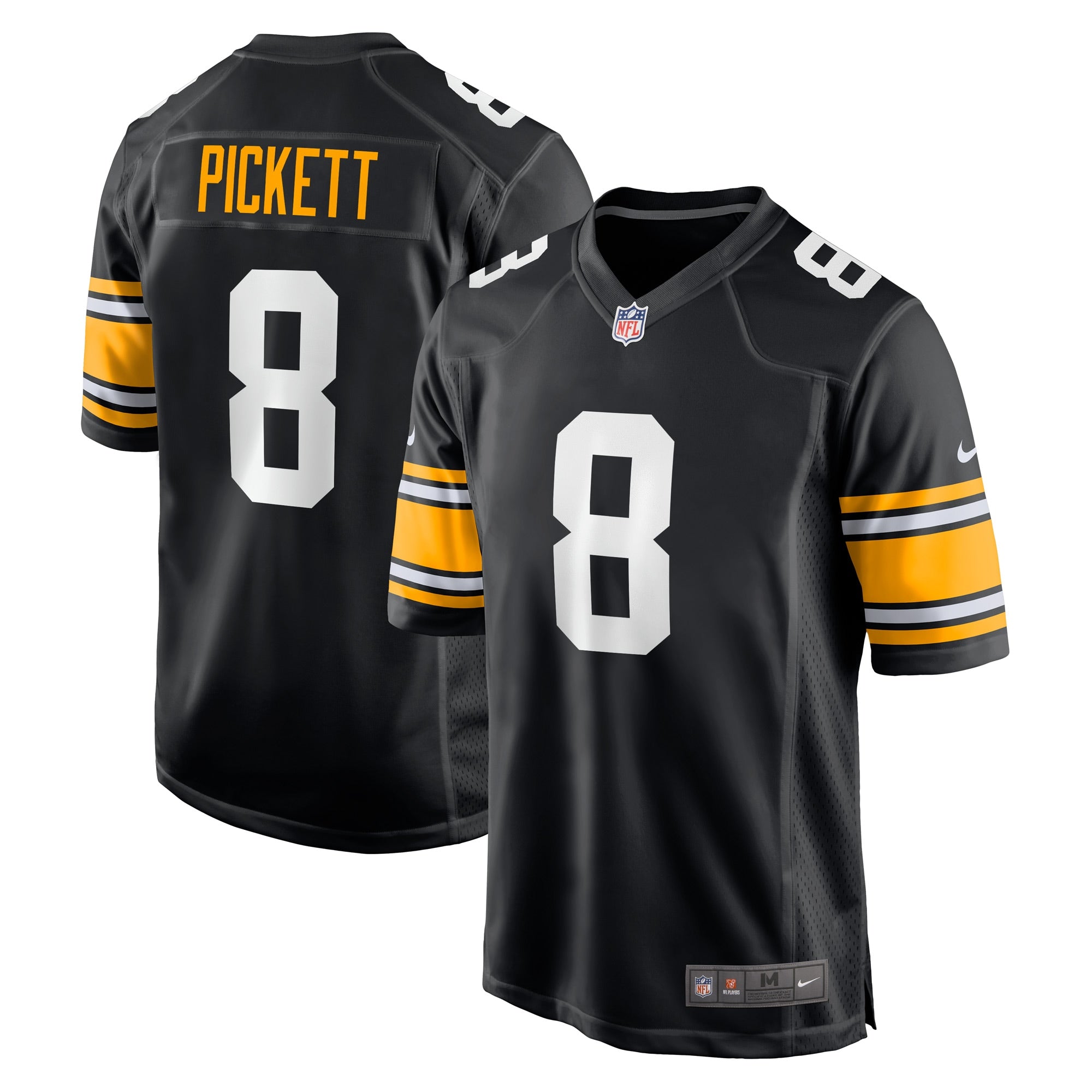 Kenny Pickett Pittsburgh Steelers Nike Player Game Jersey - White/Black - Image 6