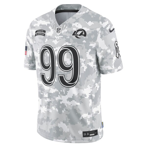 Aaron Donald Los Angeles Rams Nike 2024 Salute to Service Retired Player Limited Jersey - Arctic Camo - Image 2
