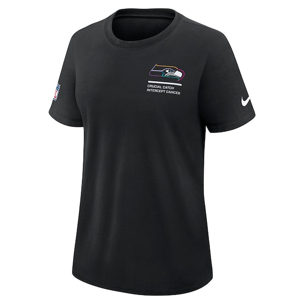 Seattle Seahawks Nike Women's 2025 NFL Crucial Catch Tri-Blend Dri-FIT T-Shirt - Black - Image 2
