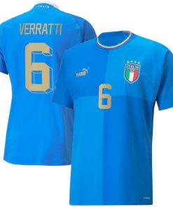 Marco Verratti Italy National Team Puma 2022/23 Home Authentic Player Jersey - Blue